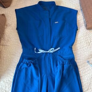 Figs Royal Blue Scrub Jumpsuit